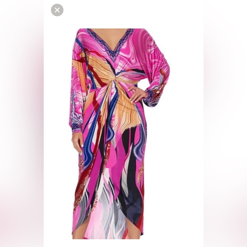 Camilla Pink Maxi Dress Flowing Resort Style